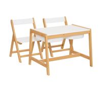 Ensemble Bureau & 2 Tabourets Enfant "Bako" 63cm Blanc