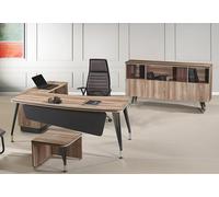 Ensemble bureau Bureau d'angle Ensemble de 3 pièces en bois Meubles de bureau Marron