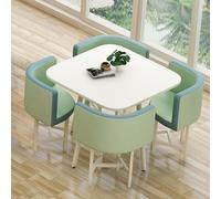 Ensemble bureau de réception et table de salle à manger - Table de conférence carrée/ronde avec 4 chaises pour salon/salon - Combo professionnel polyvalent - Taille unique