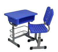 Ensemble Bureau Et Chaise D'étude Moderne for Enfants - Table D'écriture Ergonomique avec Coins Arrondis, Base en Alliage Blanc, Idéal for La Chambre Et Le Bureau À Domicile(Blue)