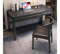 Ensemble bureau et chaise en bois massif - Table d'écriture moderne avec 1 chaise - Design élégant et durable pour les espaces de travail productifs et d'étude