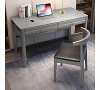 Ensemble bureau et chaise en bois massif - Table d'écriture moderne avec 1 chaise - Design élégant et durable pour les espaces de travail productifs et d'étude