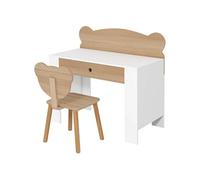 AIYAPLAY Bureau Enfant avec Chaise pour 3 à 8 Ans 80 x 41 x 74,5 cm Naturel