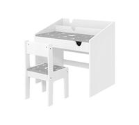 AIYAPLAY Ensemble Bureau et Chaise pour Enfant 3 à 6 Ans, Tiroir Coulissant | Bureau Enfant Garcon Fille, Table pour Chambre à Coucher, Salle de Jeux, Crèche, Gris