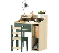 Ensemble bureau et chaise pour enfant - AIYAPLAY - étagères de rangement et tiroir - mobilier pour enfants 3 à 10 ans - vert