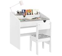 Ensemble Bureau et chaise pour enfants - AIYAPLAY - rangement - tiroir coulissant - 3-6 ans - motif étoilé - Gris