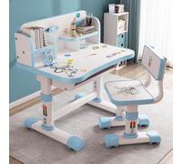 Ensemble bureau et chaise pour enfants, table d'étude réglable en hauteur avec bureau à tiroirs, support à livres, bibliothèque, tiroir, pour écrire, lire, dessiner, table d'étude et chaise pour