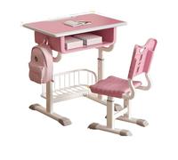 Ensemble Bureau Et Chaise Réglables en Hauteur for Enfants avec Tiroir Et Support De Livre - Idéal for La Maison Et L'école(Rosa)