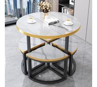 Ensemble bureau et chaise ronds élégants - Ensemble table et chaise de réception modernes pour salle de conférence, salon, café et hôtel - Finition platine élégante