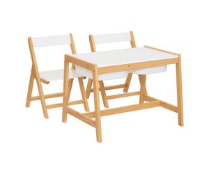 Ensemble Bureau Pin Avec Rangements Et 2 Chaises - Bako Blanc TU