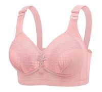 Ensemble Bureau sous Main Women's New Plus Size No Underwire Top Bra Thin Breathable Big Breasts to Show Small Beauty Back Four Bra Body Gainant avec Armature (Pink, B)