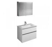 Ensemble burgbad Fiumo, SXFV082, composé d'une armoire de toilette, d'un lavabo en fonte minérale et d'un meuble sous-lavabo, avec façade plissée, largeur : 820 mm., SFXV082F3960G0146, Couleur: Tecton