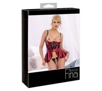 Ensemble bustier et string ouvert rouge 90B S
