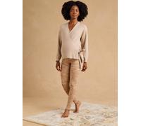 Ensemble cache coeur grossesse beige chiné 38/40
