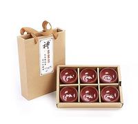 Ensemble cadeau de 6 tasses à thé en porcelaine 3D en forme de poisson doré, service à thé Kung Fu glaçage craquelé Bol à thé de voyage pour les amateurs de thé (H)