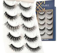 Ensemble cadeau de cils autocollants en fibre naturelle - Cils végétaliens faits à la main pour débutants, faciles à utiliser, faux cils cuits à la vapeur, cils de poupée et de chat