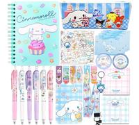Ensemble Cadeau de Fournitures Scolaires,Fournitures Scolaires Kawaii,Trousse à Crayons,Papeterie Bureau Cute,Stylos à Bille,Autocollants,Porte-clés,Cordon,Marque Pages,Bloc Notes,Cadeaux pour Enfants