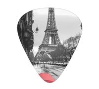 Ensemble cadeau de médiators Parapluie rouge Tour Eiffel Paris Street - Médiators lisses et durables pour guitare acoustique, électrique et basse, cadeau parfait pour les amateurs de guitare et les