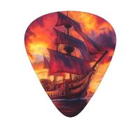 Ensemble cadeau de médiators Pirate Ship In The Sunset - Médiators lisses et durables pour guitare acoustique, électrique et basse, cadeau parfait pour les amateurs de guitare et les musiciens