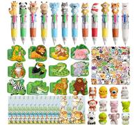 Ensemble cadeau de papeterie avec stylo à bille, carnets, autocollants et sacs cadeaux pour 12 invités, sac à friandises, piñata, décorations de fête d'anniversaire, fournitures de récompenses