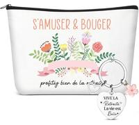 Ensemble Cadeau De Retraite Pour Femmes - Trousses À Maquillage Et Porte-Clés Gravés, Design Florale, Idéal Pour Voyages Ou Comme Cadeau Pratique Pour Collègue, Enseignante Ou Femme