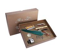 Ensemble cadeau de stylo d’écriture à plume rétro, stylo à plume vintage à tremper avec pointe en acier inoxydable et flacon d’encre vide, set de calligraphie de style européen (Vert noirâtre)