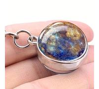 Ensemble cadeau délicat de porte-clés en boule de verre phosphorescente à double face avec cristaux - ciel étoilé galaxie/Terre/Soleil/Lune/Mars/Mercure/Jupiter/Saturne, cadeaux d'Halloween et de Noël