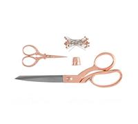 Ensemble cadeau Milward Premium Ciseaux - Comprend des ciseaux de couture, des ciseaux à broder, un dé à coudre et des épingles, or rose
