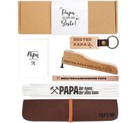 Ensemble cadeau papa artisan, mètre pliant de 2 m, décapsuleur, crayon de charpentier, porte-clés, sac de rangement pour mètre pliant, cadeau créatif pour la fête des pères