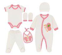 Ensemble cadeau pour bébé nouveau-né 100% coton naturel Équipement initial d'équipement de année Équipement de vêtements unisexe Ensemble cadeau équipement bébé pour bébés de 0 à 4 mois, Rose, 2 mois