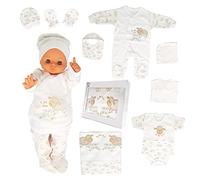 Ensemble cadeau pour nouveau-né - 100 % coton naturel - Équipement premier équipement - Unisexe - Vêtements - Coffret cadeau pour bébé de 0 à 4 mois (écru)