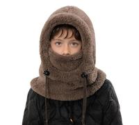 Ensemble Cagoule Écharpe Enfant Hiver - Bonnet Ski Chaud avec Protection Oreilles Garçon Fille 3-10 Ans Laine Fine Épaisse Mérinos Doux pour Neige Mignon Capuchon Peluche