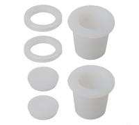 Ensemble cale de parasol en silicone et cache-trou | Réducteur de trou pour table de patio pour ouvertures de 5 à 6,3 cm | Flexible pour adaptateur d'anneau pour meubles de jardin | Noir et blanc |