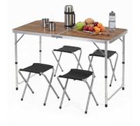 Ensemble camping pliant - SPRINGOS - CS0178 - Hauteur réglable 3 niveaux - Format valisette - 4 chaises pliantes