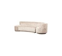 Ensemble canapé + 1 fauteuil + 1 pouf en tissu doux beige - TIEL