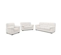 Ensemble Canapé 3 Places + 2 Places + Fauteuil En Velours Côtelé Beige Lincoln Beige