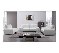 Ensemble Canapé - Canapé 3+2+1 OMEGA - Similicuir Dolaro 511 - blanc, élégant & confortable