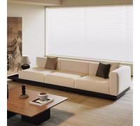 Ensemble canapé chinois en bois massif et table basse en tissu pour réception d'affaires, longueur 2,8 m (2,8 m)