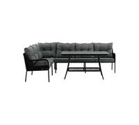 Salon d'Angle de Jardin "Berlin" 196cm Noir