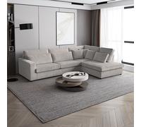 Ensemble canapé d'angle PARMA , design moderne, angle classique rembourré incluant des ressorts à soufflets, grand angle en forme de L, canapé de salon en velours couleur:Poso2 droite.