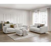 Ensemble canapé droit fixe 3+2 places ERNEST avec pouf gris clair BOBOCHIC 6 places Gris clair