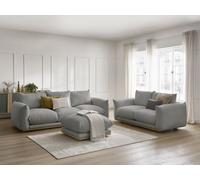 Ensemble canapé droit fixe 3+2 places ERNEST avec pouf gris foncé BOBOCHIC 6 places Gris foncé