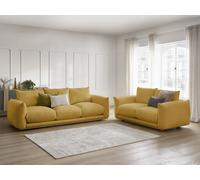 Ensemble canapé droit fixe 3 + 2 places ERNEST jaune BOBOCHIC 5 places Jaune