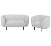 Ensemble canapé et fauteuil 3 places noir et blanc LOEN