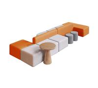 Ensemble canapé et Table Basse Minimaliste et Moderne for Bureau, canapé en Tissu Technique créatif, canapés d'angle modulables, idéal for librairie, Bar de Loisirs, café(E)