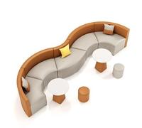 Ensemble canapé et table en forme de S, mobilier contemporain pour bureau, hôtel, réception clinique et espace salon commercial