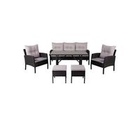 - Ensemble canapé, fauteuil et table basse en résine tressée Knock
