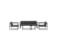 - Ensemble canapé fauteuils et table basse de jardin Dakar