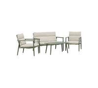 - Ensemble canapé, fauteuils et table en acier Mazzaro vert
