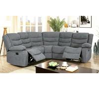 Ensemble canapé inclinable avec porte-gobelet - 2C2 d'angle ou 3+2 places, tissu gris pour le confort et le style du salon